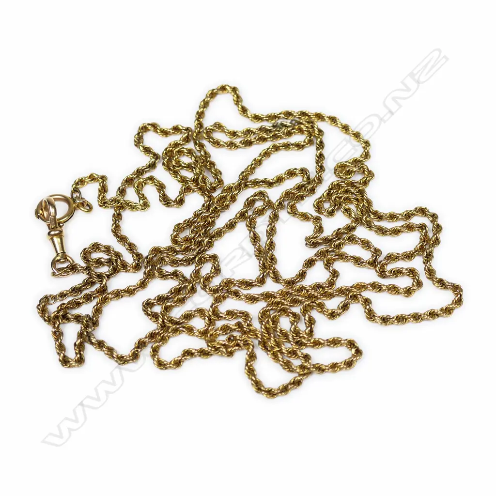 A c.1900 15ct yellow gold muff chain, Image 1++