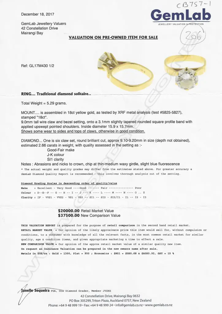 An 18ct gold and diamond solitaire ring, Image 1++