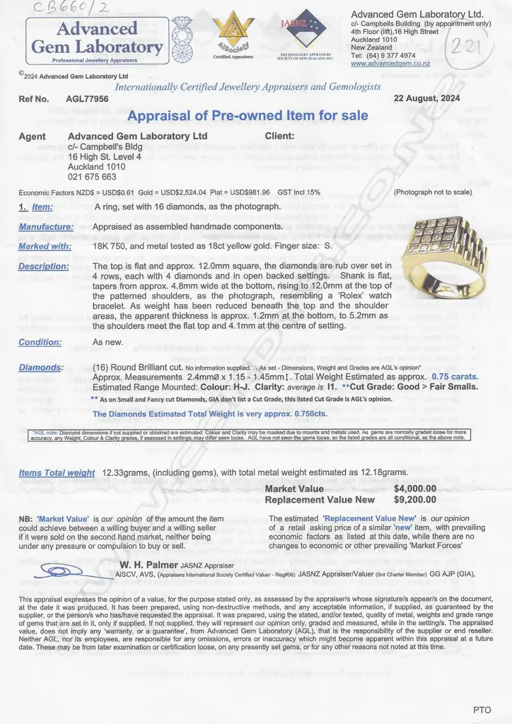 An 18ct gold gent's diamond dress ring, Image 1++