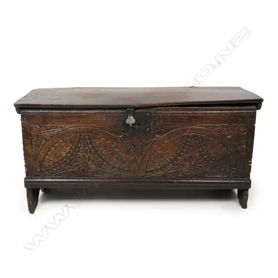 A Georgian elm coffer,