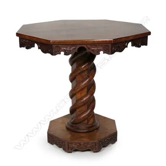 A Victorian walnut small centre table,