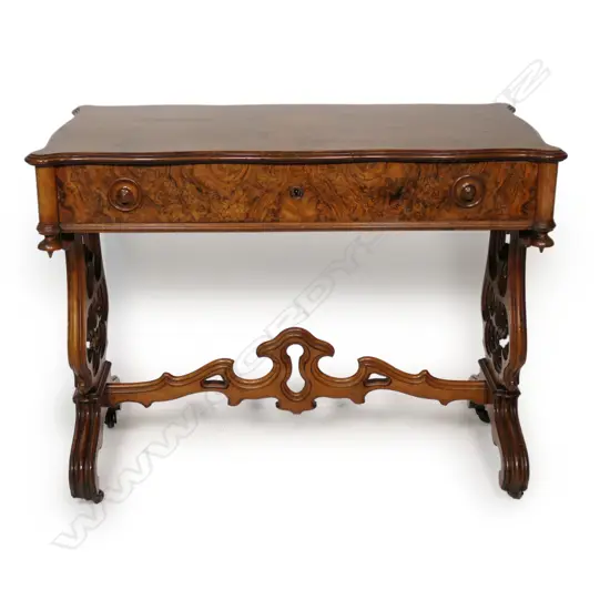 A Victorian walnut console table,