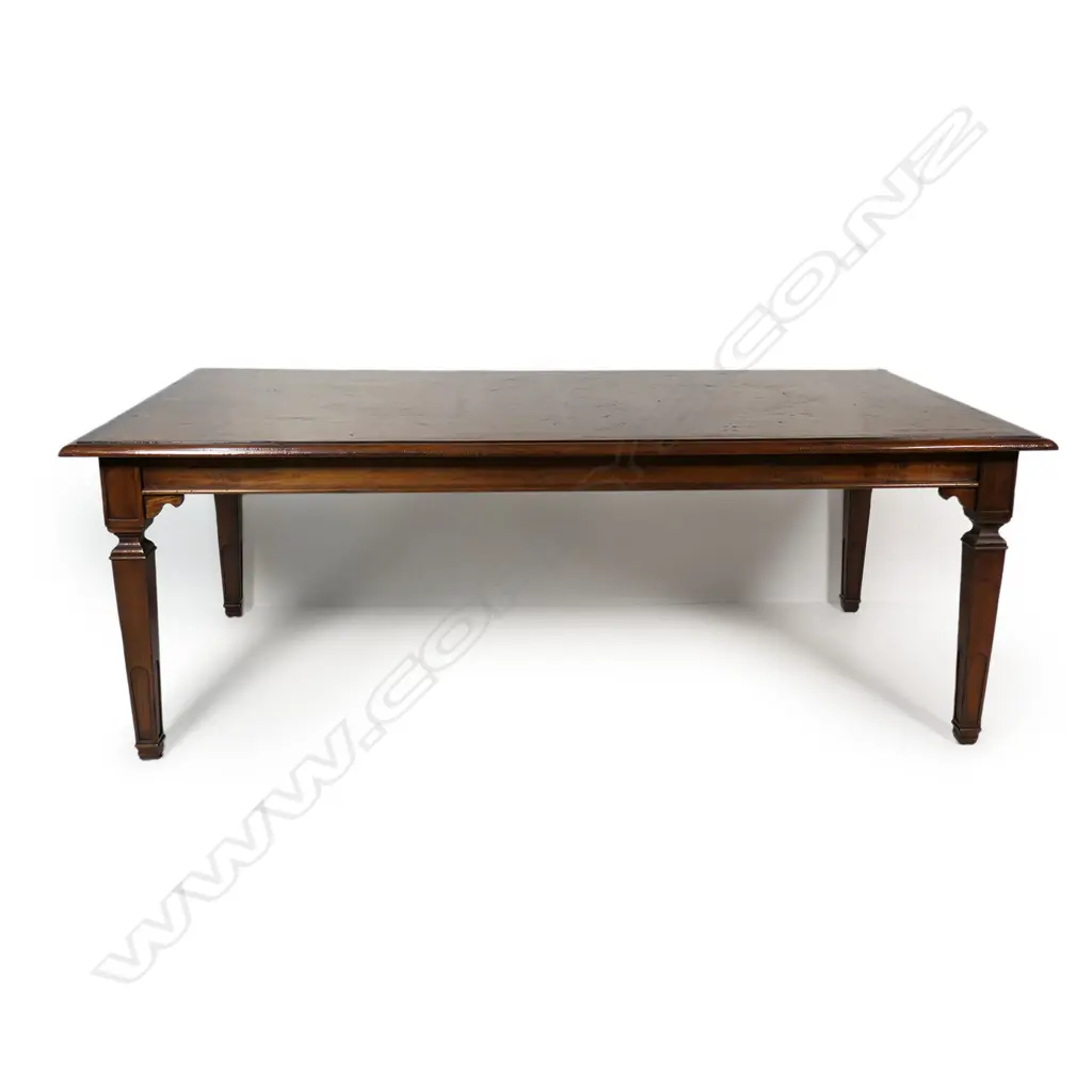 A late 20thC classical Italian fruitwood dining table, Image 1++