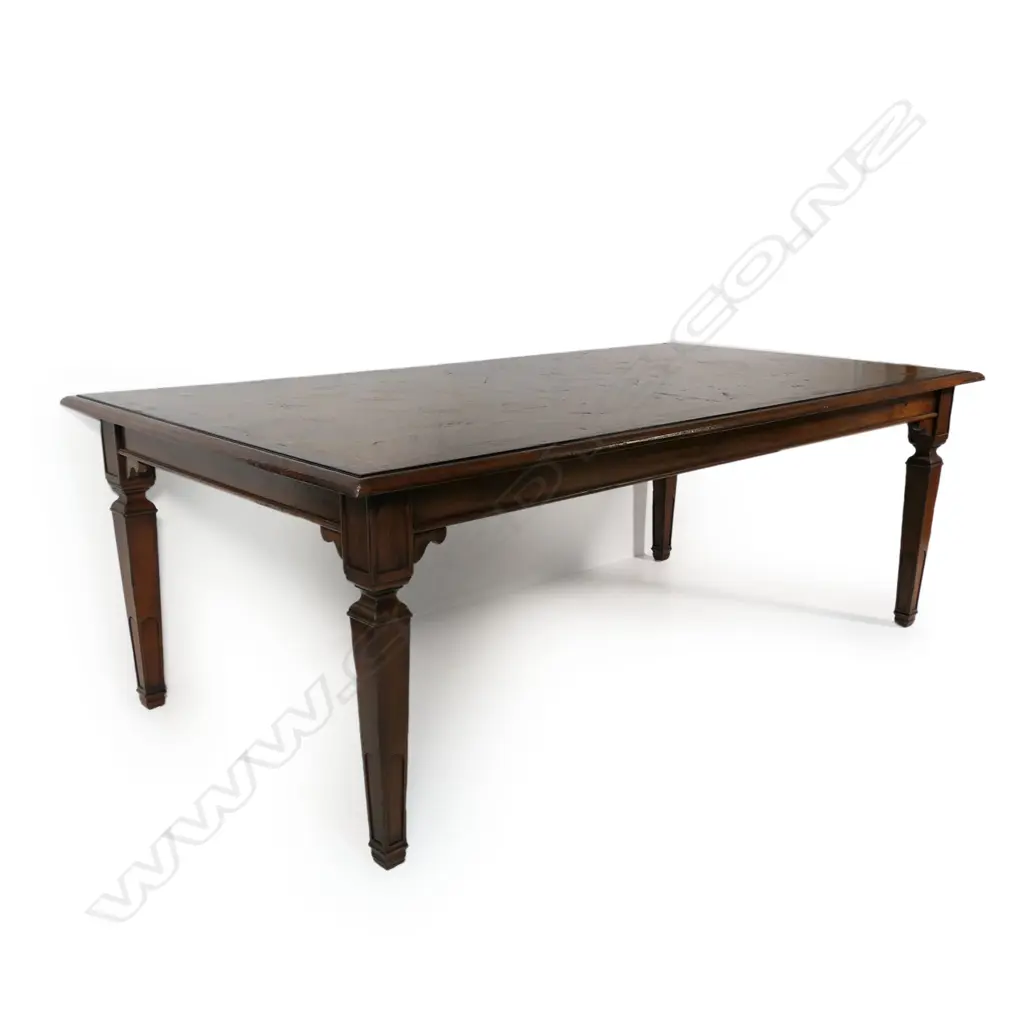 A late 20thC classical Italian fruitwood dining table, Image 1++