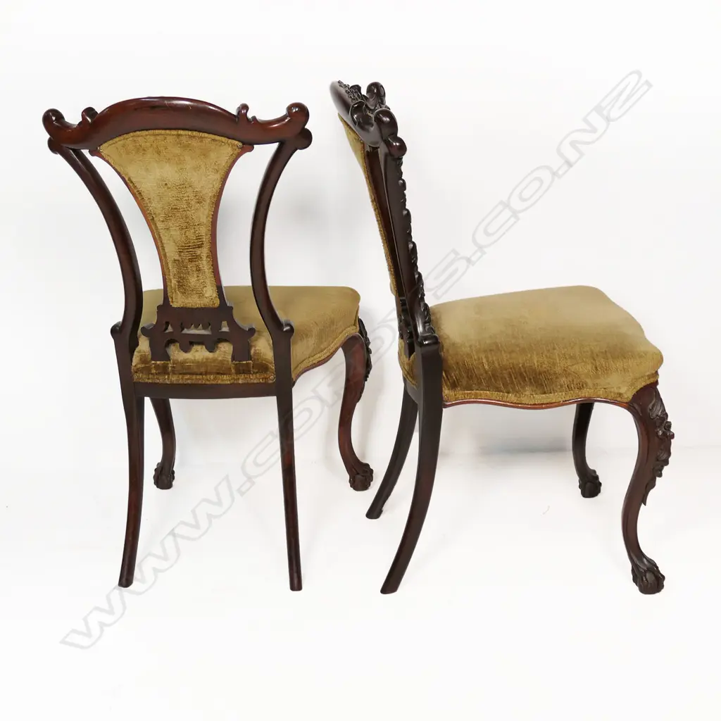 A pair of Victorian rosewood dining chairs, Image 1++