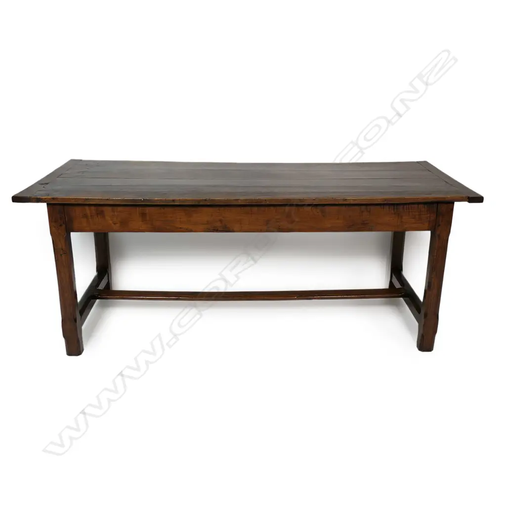 A French provincial fruitwood refectory dining table, Image 1++