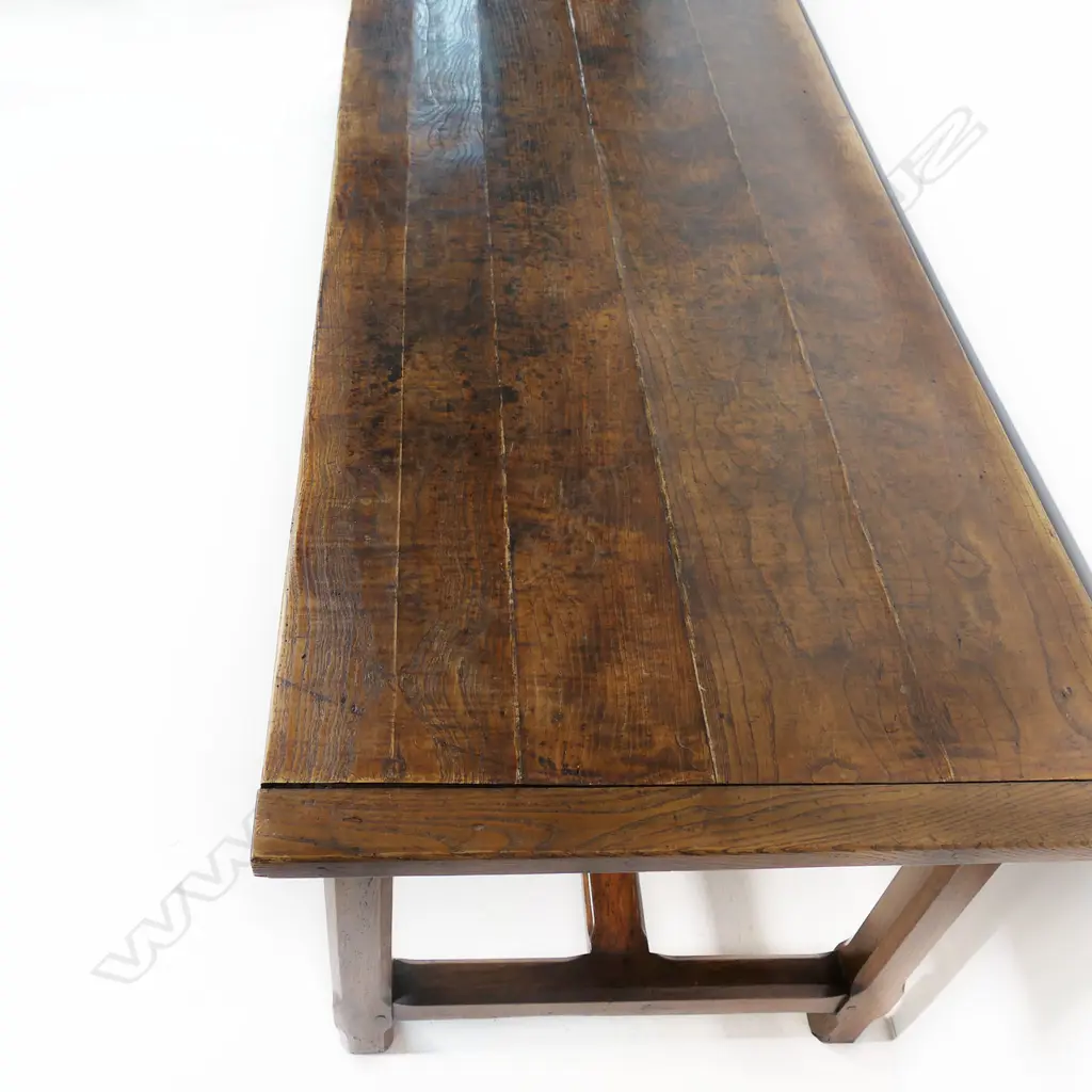 A French provincial fruitwood refectory dining table, Image 1++