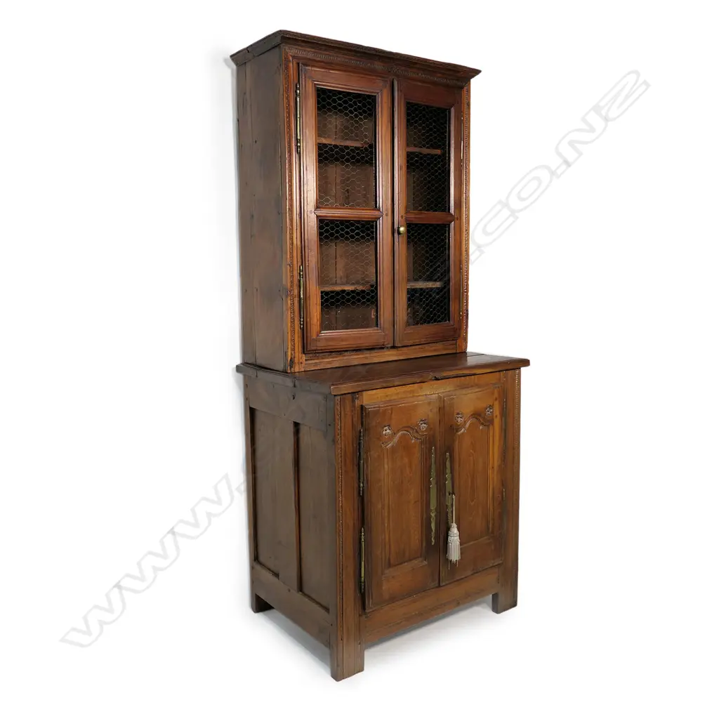 A 19thC French chestnut country buffet a deux corps, Image 1++