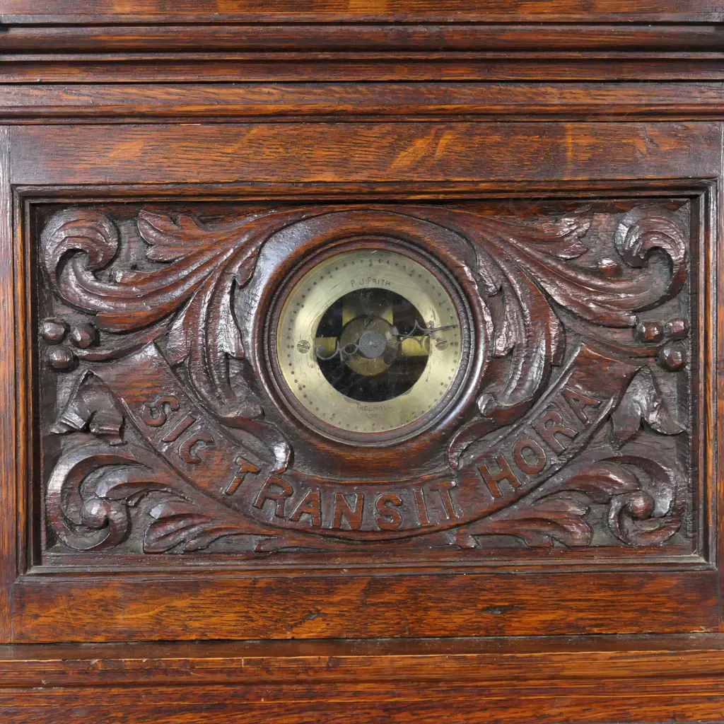 A large and impressive Edwardian oak long case clock, Image 1++