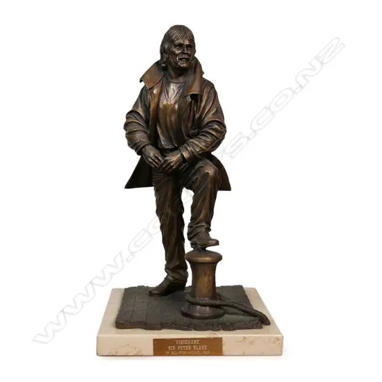 A bronze Michael Weir sculpture of Sir Peter Blake,