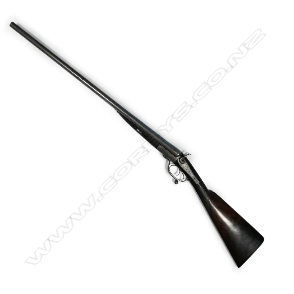 A Victorian (1861) George Gibbs 12-bore under-lever hammer gun, Image 1++