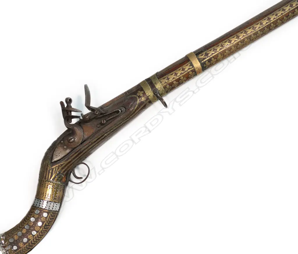 A 19thC Afghanistan 'Jezail' long flintlock gun, Image 1++