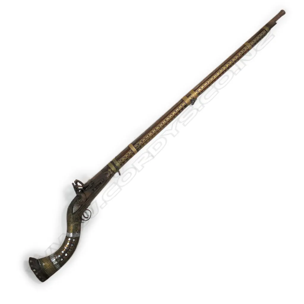 A 19thC Afghanistan 'Jezail' long flintlock gun, Image 1++