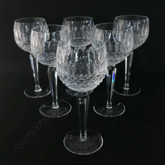 A set of six Waterford hock glasses,