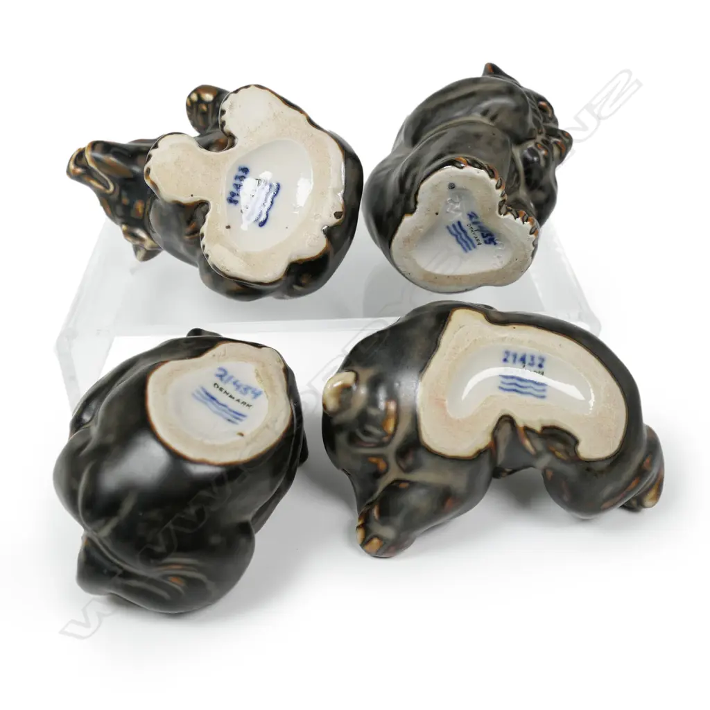 Four Royal Copenhagen mid-century bear figurines, Image 1++