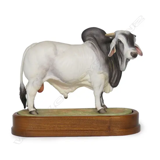 # A Royal Worcester figure of a Brahman Bull,