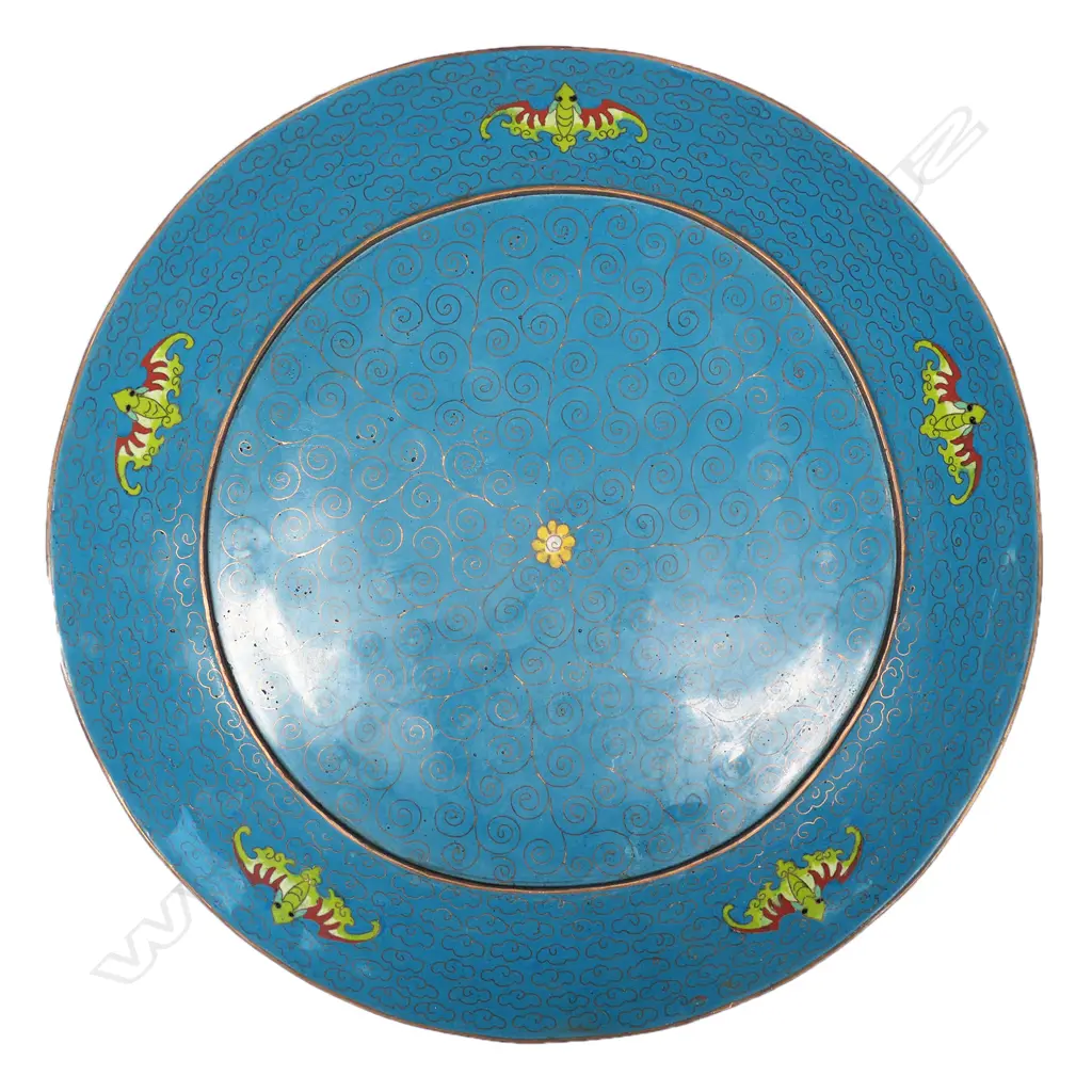 A large Chinese cloisonne wall charger, Image 1++