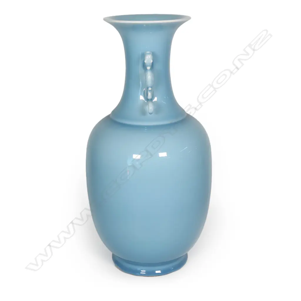 A large elegant Chinese porcelain powder blue glaze vase, Image 1++