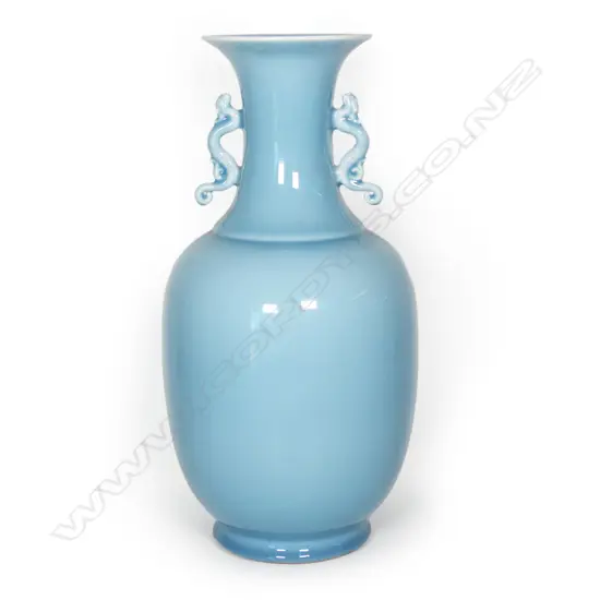 A large elegant Chinese porcelain powder blue glaze vase,