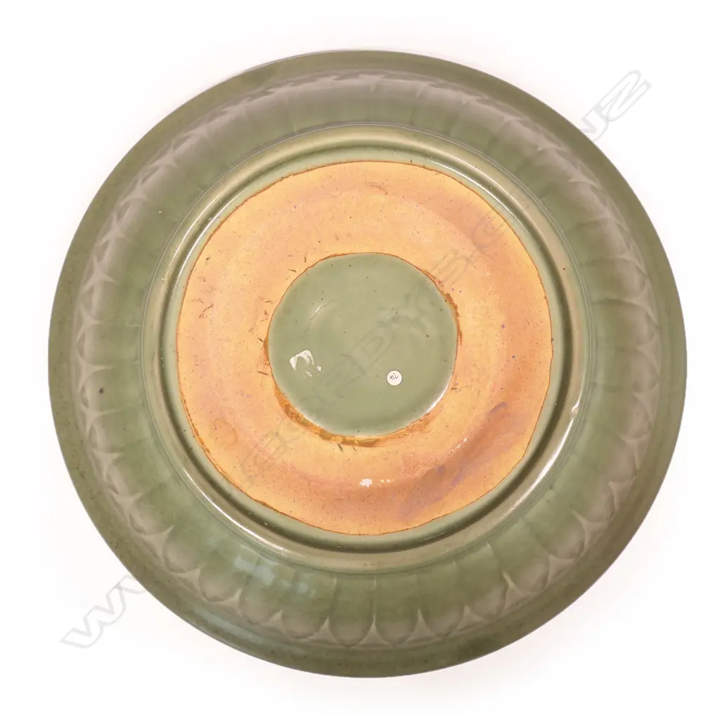 Chinese Longquan celadon four fish large shallow bowl, Image 1++