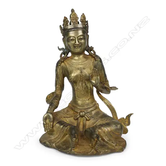 A gilt-bronze figure of Bodhisattva,