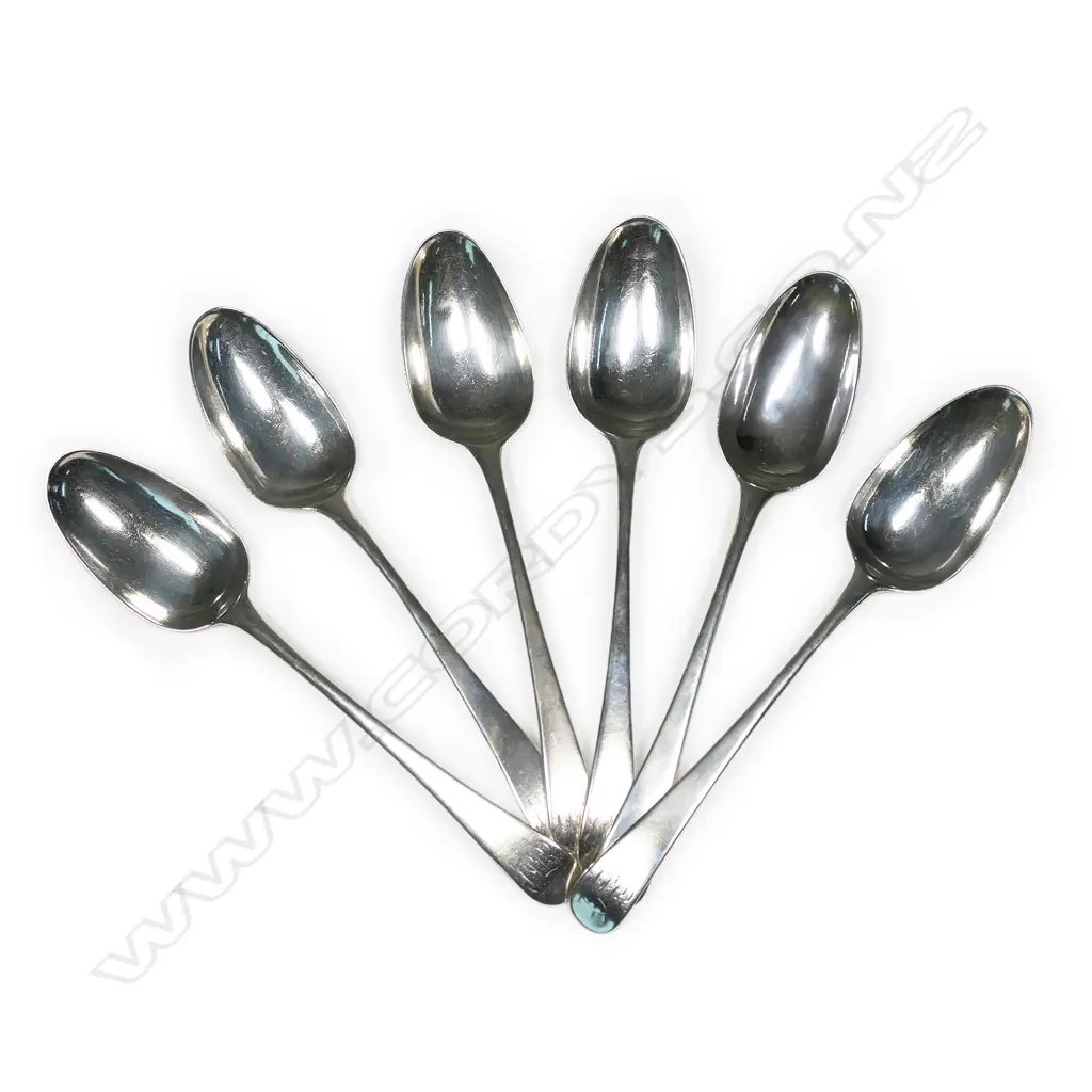 Six George III silver tablespoons, Image 1++