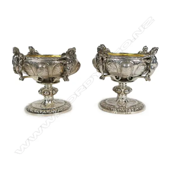 A pair of good gauge Victorian silver salts,