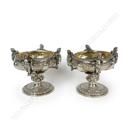 A pair of good gauge Victorian silver salts,