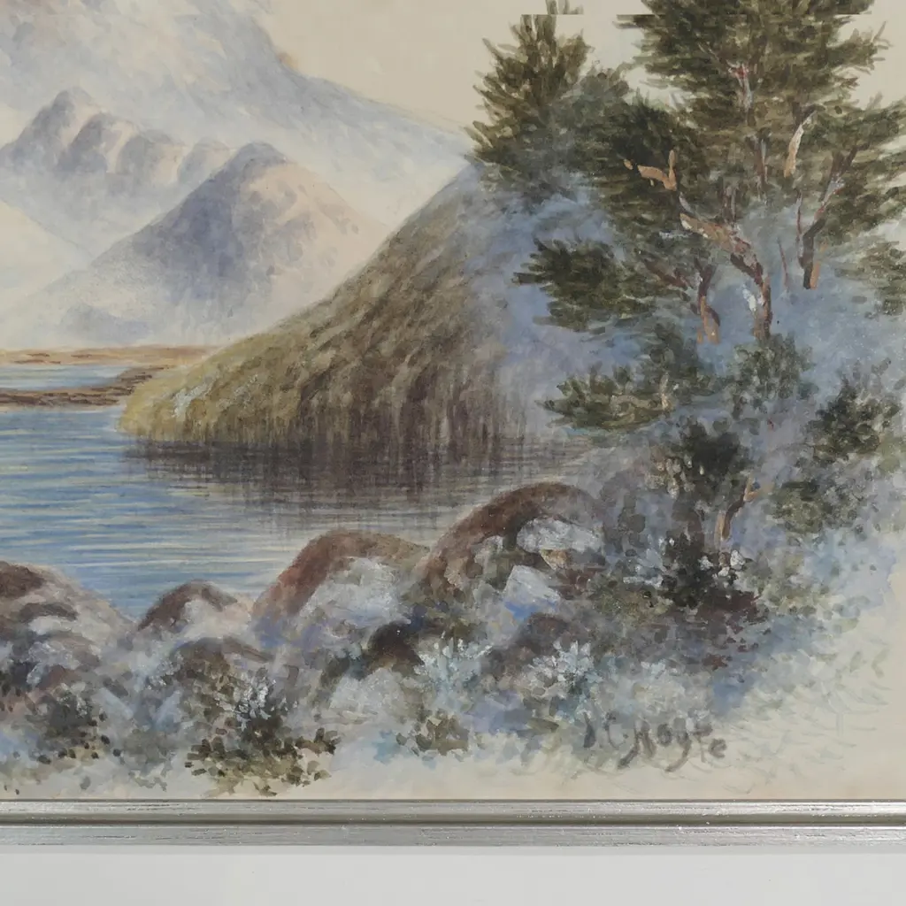 J.C. Hoyte (NZ 1835-1913) 'Lake and Mountain Scene', Image 1++