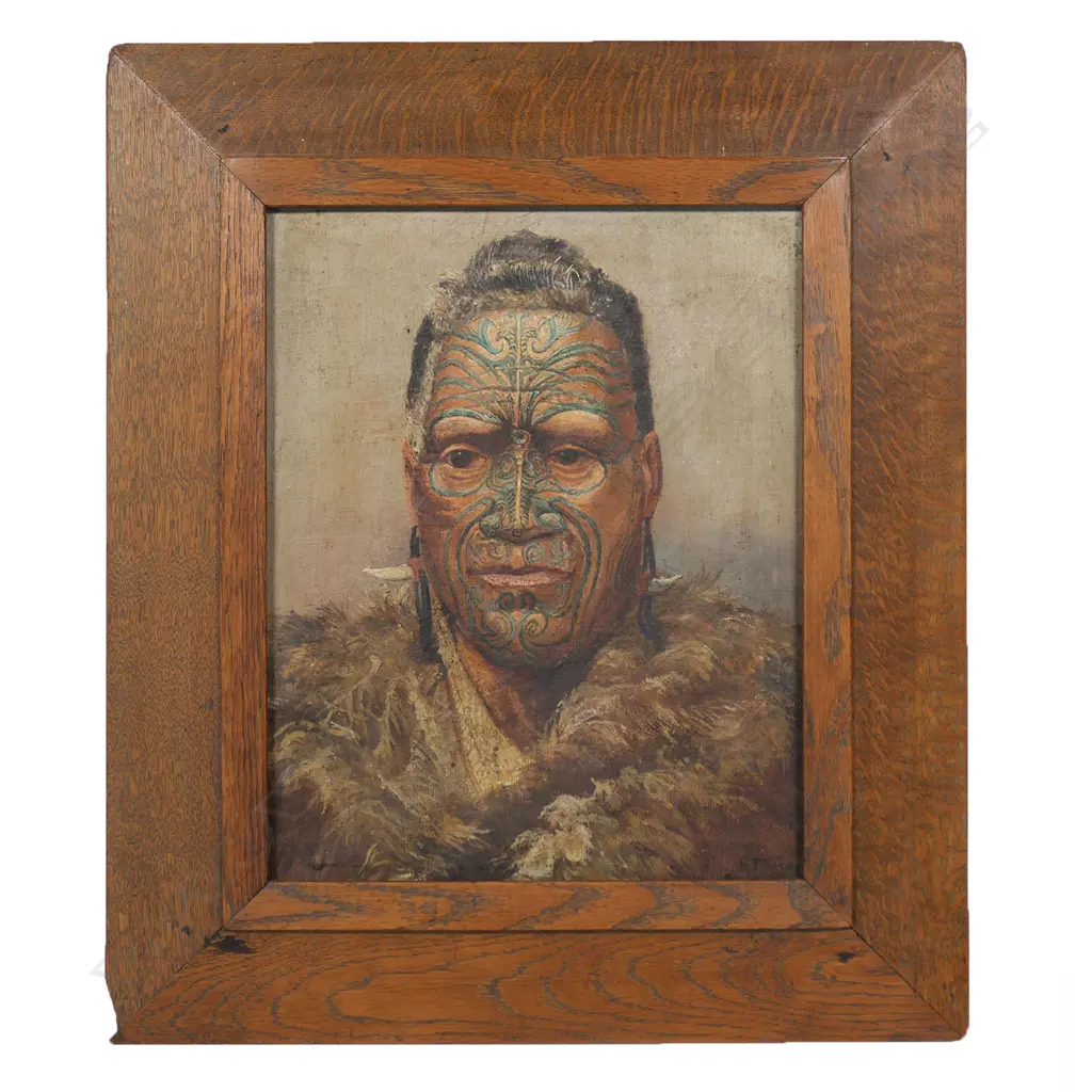 Robert Francis Vaughan Pheney (NZ 1867-c.1943) Portrait of Tāwhiao, Image 1++