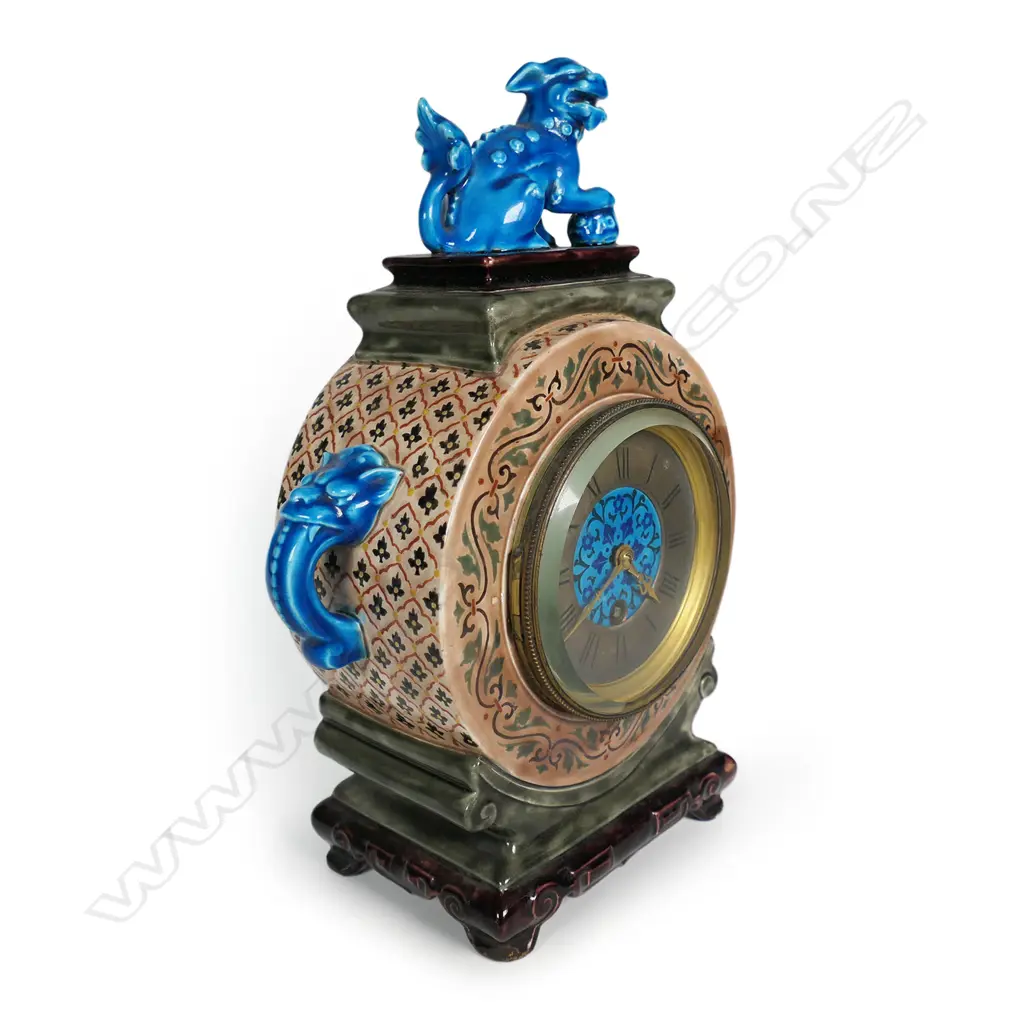 A 19thC Jule Viellard Bordeaux French majolica mantel clock, Image 1++