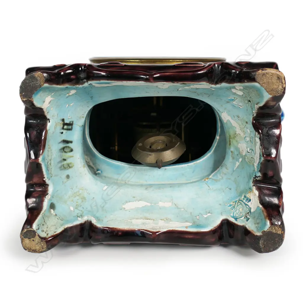 A 19thC Jule Viellard Bordeaux French majolica mantel clock, Image 1++