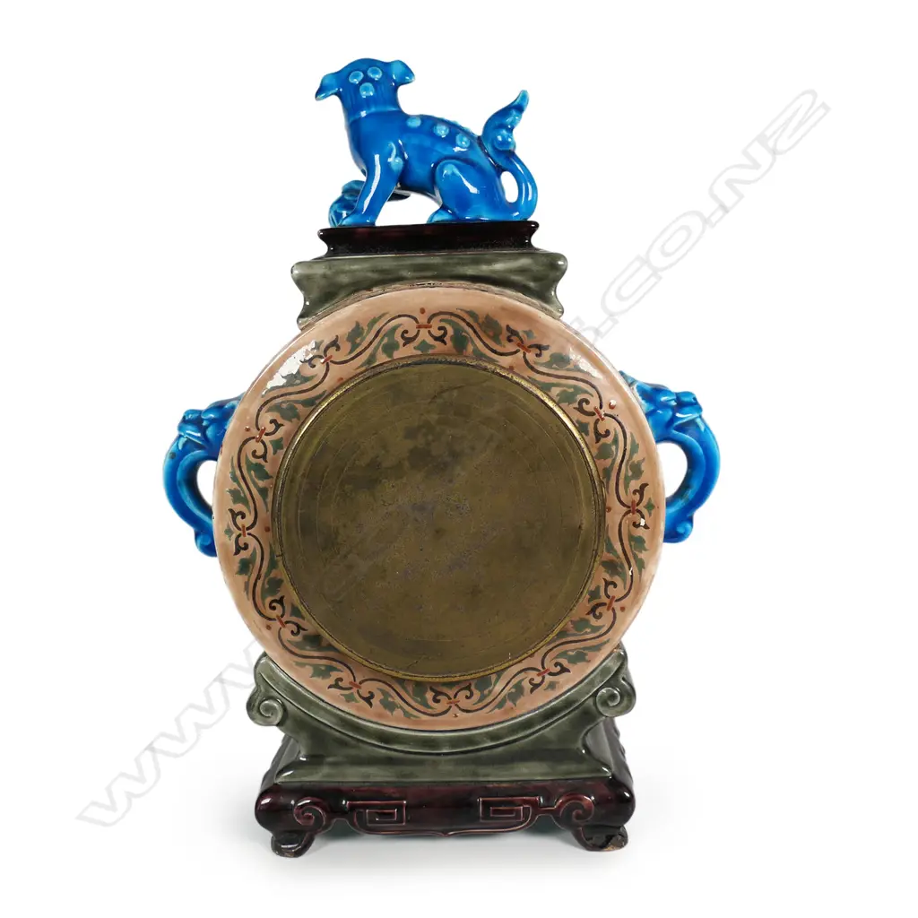 A 19thC Jule Viellard Bordeaux French majolica mantel clock, Image 1++