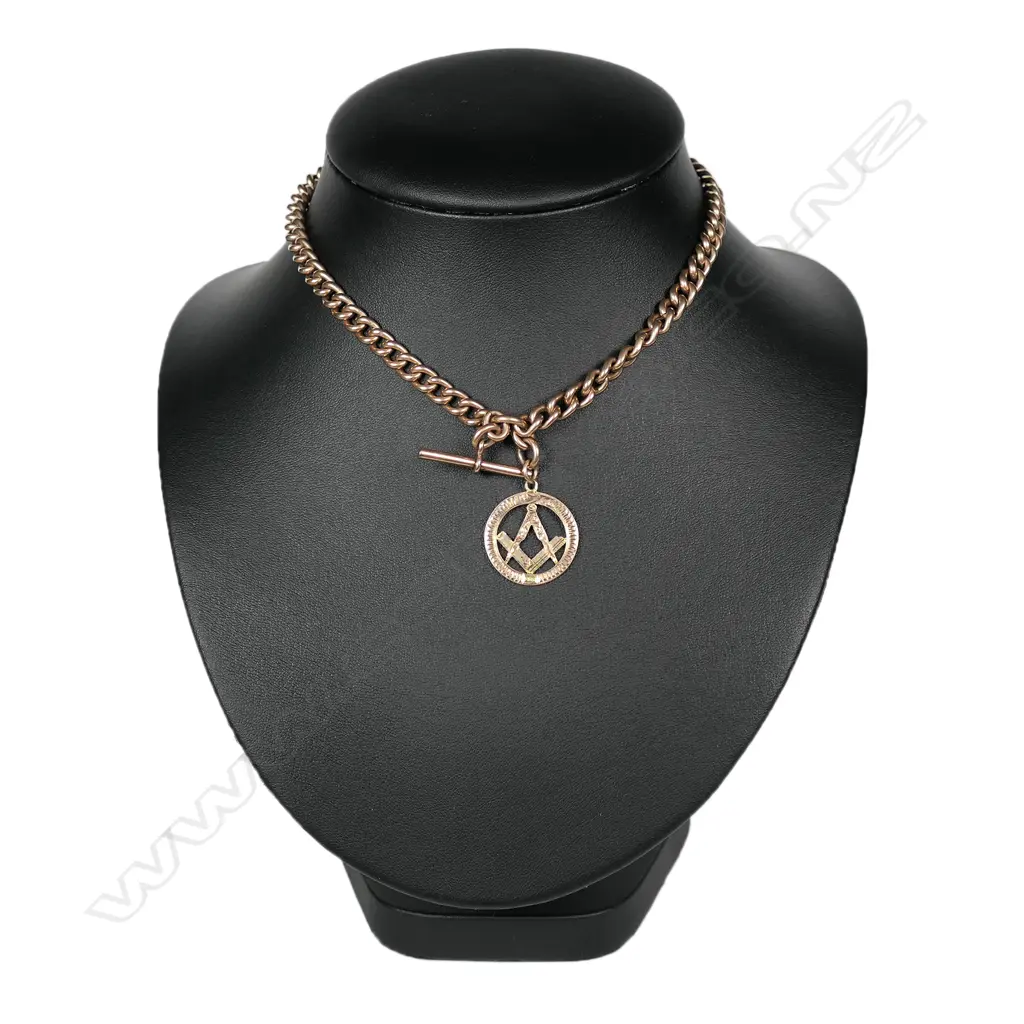 A c.1900 9ct rose gold Albert chain, Image 1++