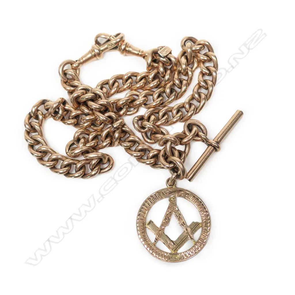 A c.1900 9ct rose gold Albert chain, Image 1++