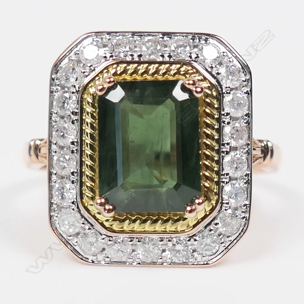 A 14ct white gold onyx and diamond Art Deco style ring, Image 1++