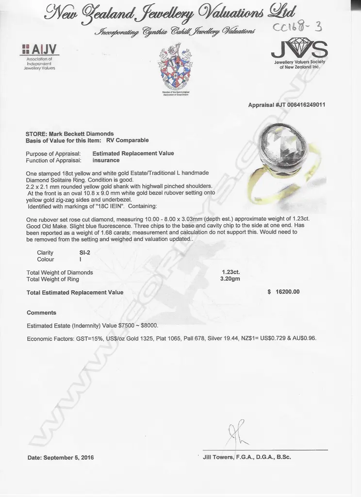 An estate 18ct gold and diamond solitaire ring, Image 1++