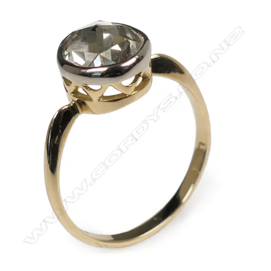 An estate 18ct gold and diamond solitaire ring,