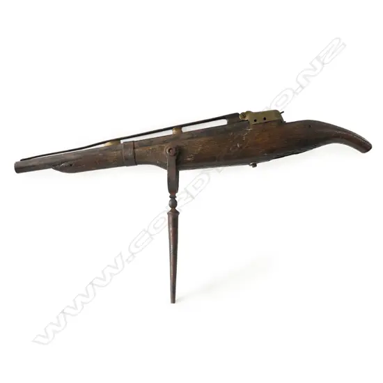 A rare 19thC 1851 William Greener whaling harpoon bow gun,