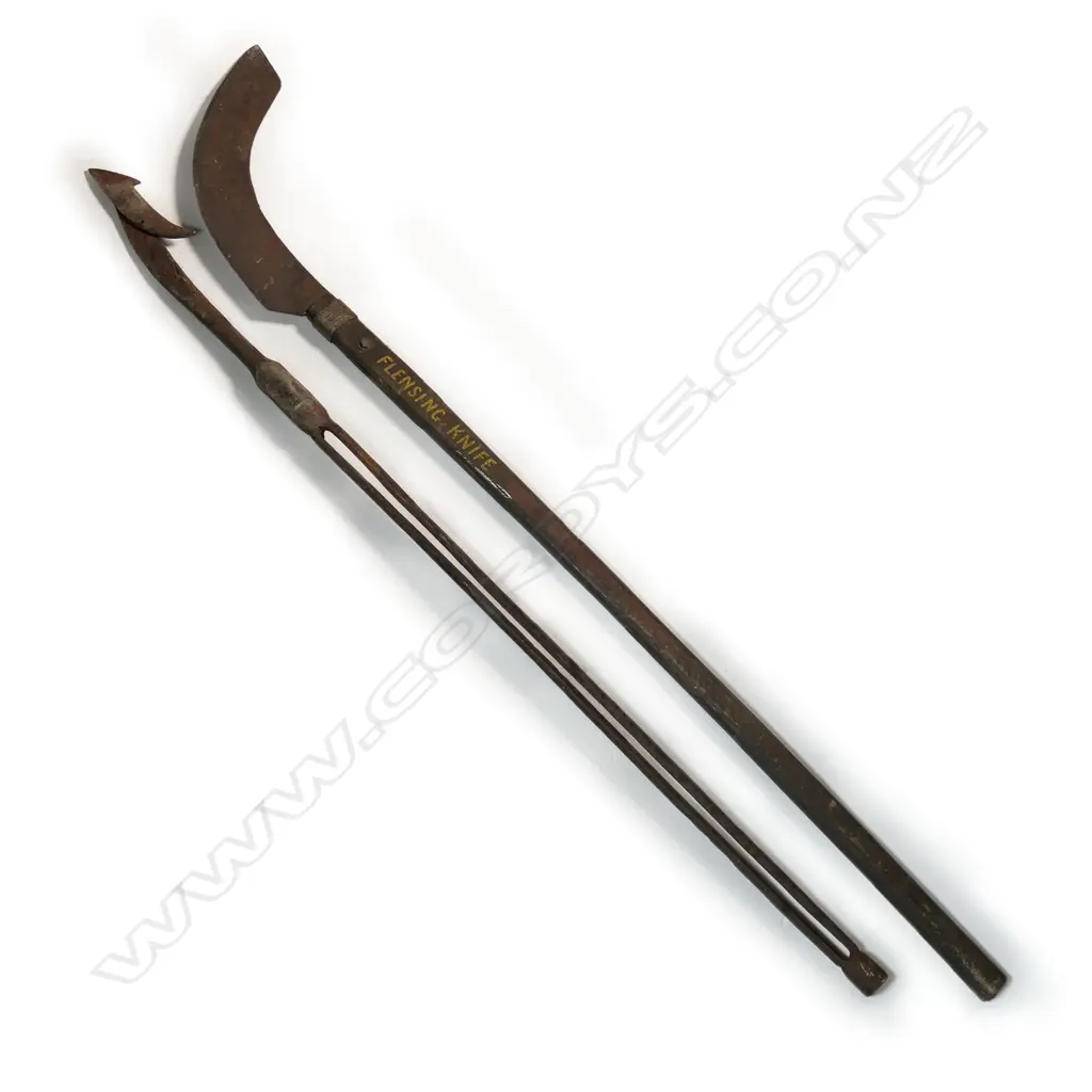 An antique whaling harpoon and flensing knife, Image 1++