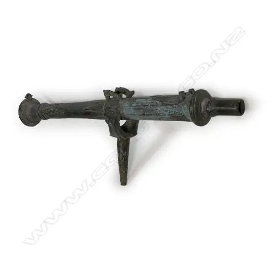 A vintage antique style brass/bronze Lantaka cannon,