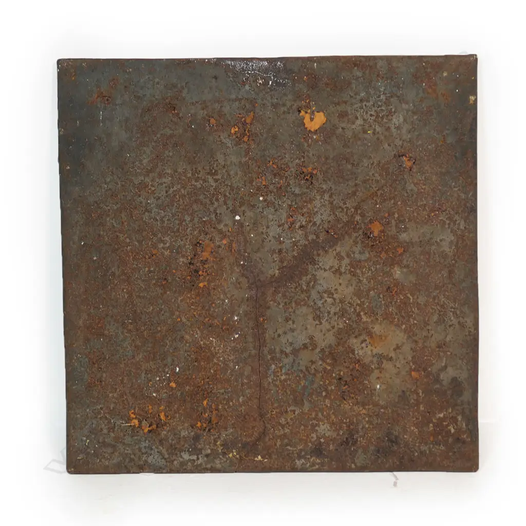 An antique heavy steel fire back plate, Image 1++