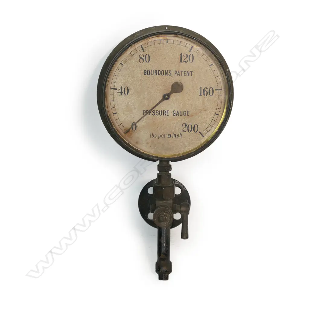 A vintage brass 'Bourdon's Gauge' pressure gauge, Image 1++