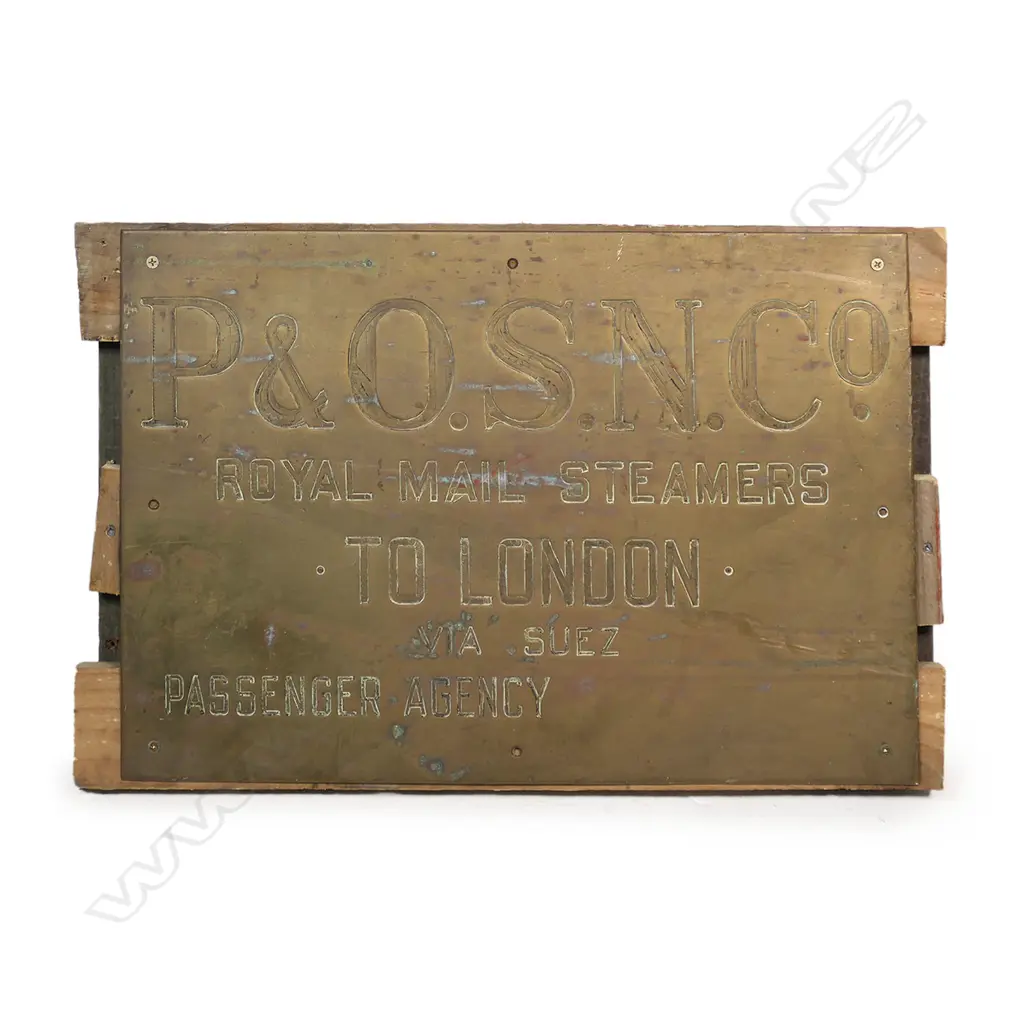 Old shipping company brass name plaque sign, Image 1++