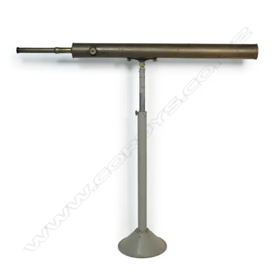 A Victorian large brass telescope on stand,