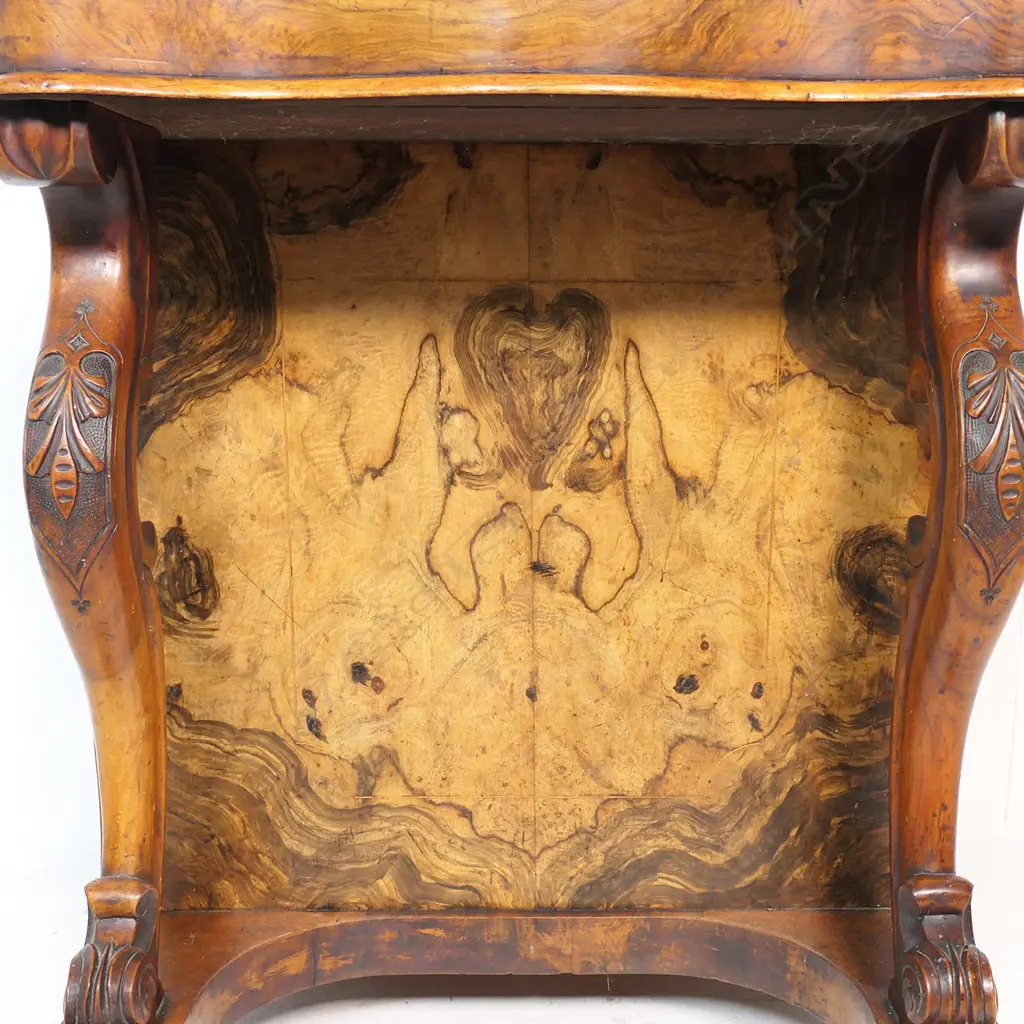 A Victorian burr walnut davenport, Image 1++