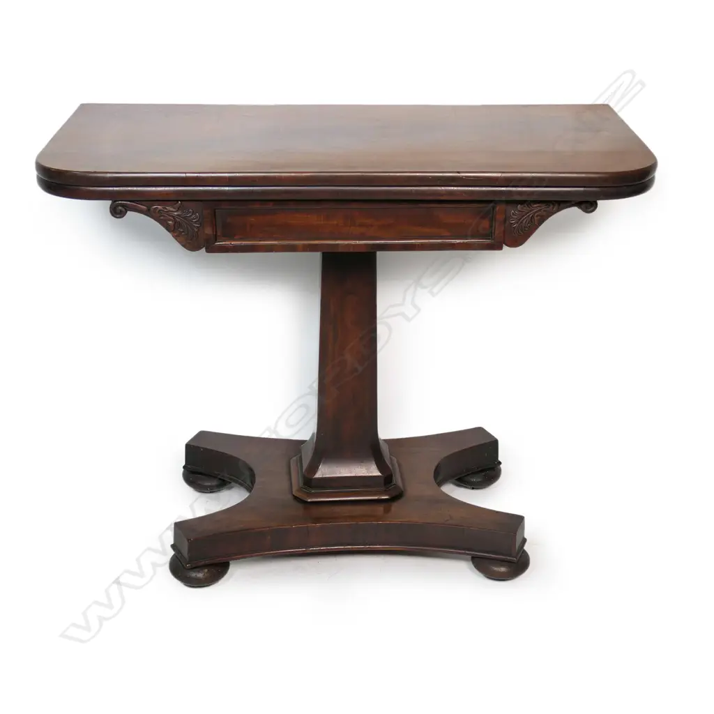 A Regency mahogany flap-top games table, Image 1++