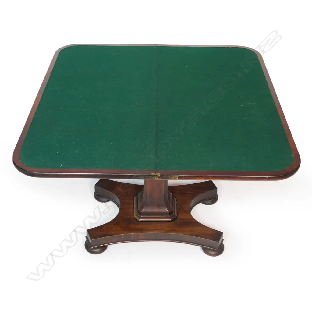 A Regency mahogany flap-top games table, Image 1++