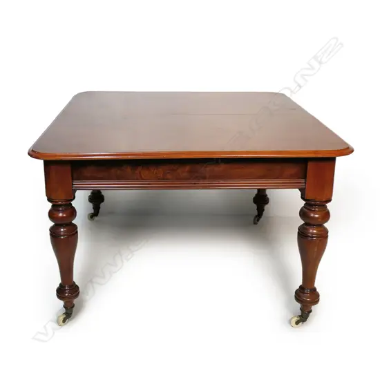 A Victorian mahogany two leaf extension dining table,