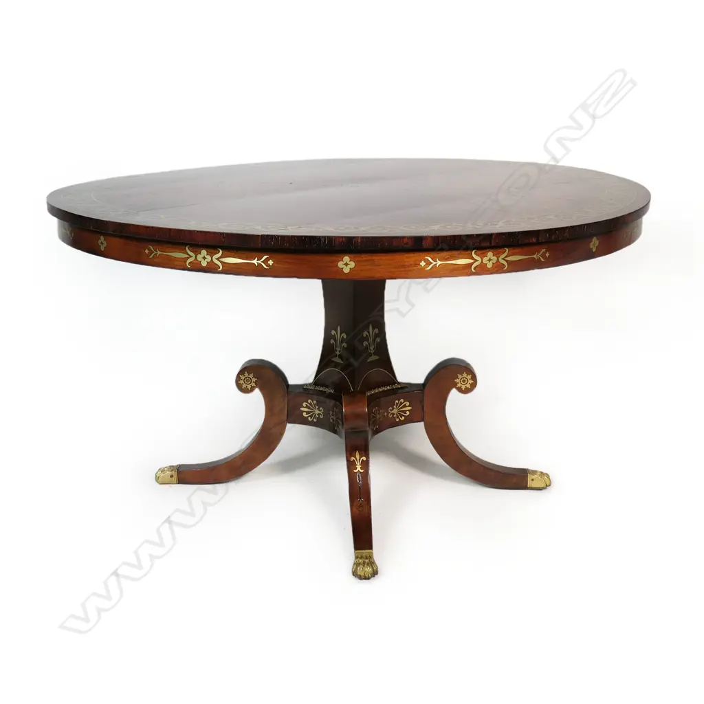 A Regency rosewood tilt top supper table, Image 1++